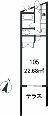 ユースフル伊勢原 105号室 間取り