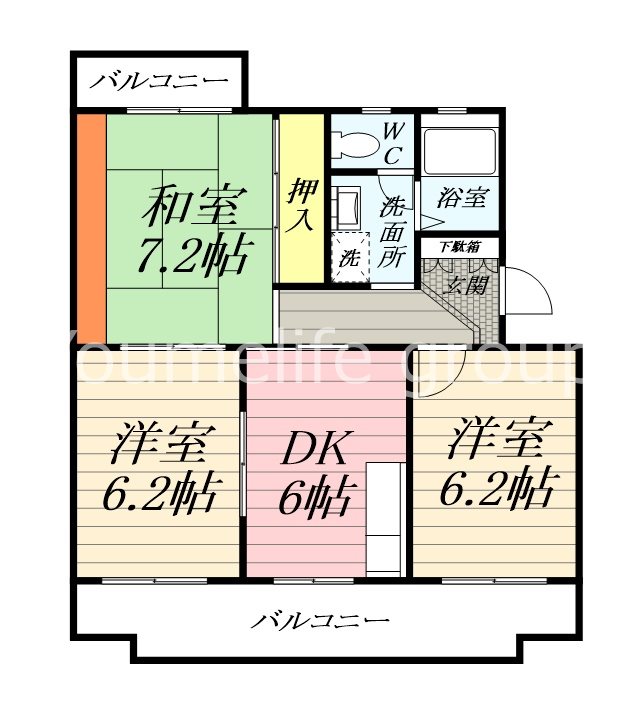 クレール川坂 102号室 間取り