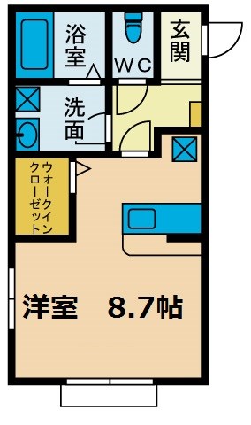Qt 203号室 間取り