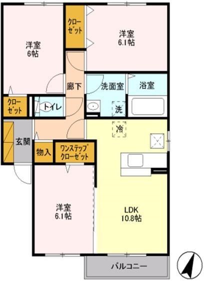 レグルス B 202号室 間取り