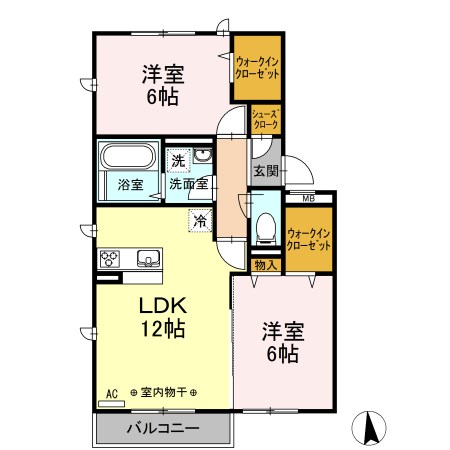 COCO湘南 202号室 間取り