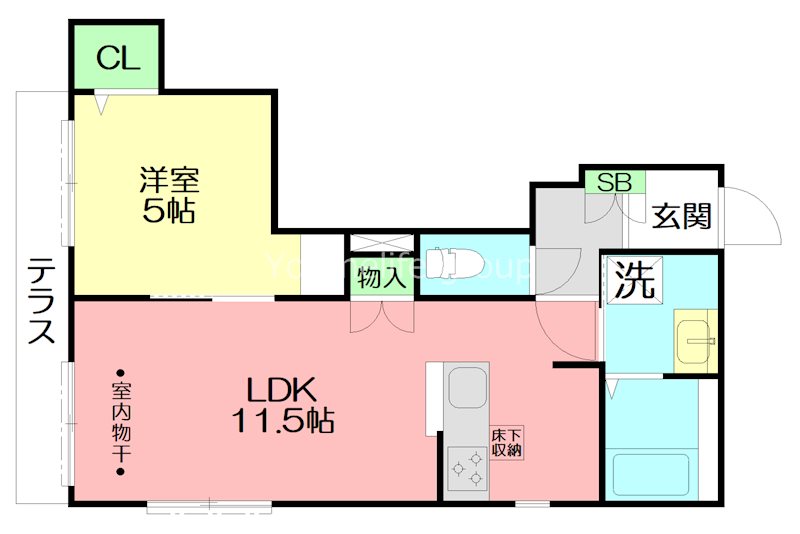 East Court 102号室 間取り