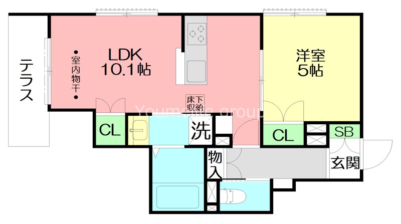 Ｅａｓｔ　Ｃｏｕｒｔ 101号室 間取り