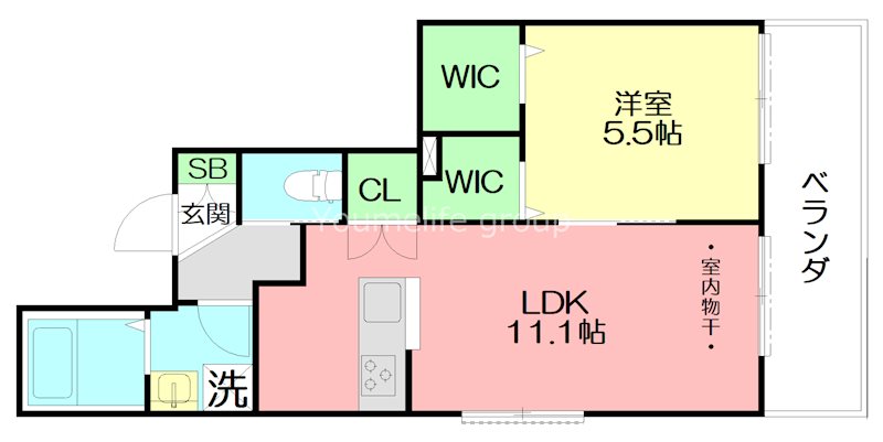 Ｅａｓｔ　Ｃｏｕｒｔ 204号室 間取り