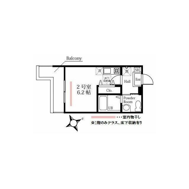 ハーミットクラブハウス戸塚吉田町 102号室 間取り