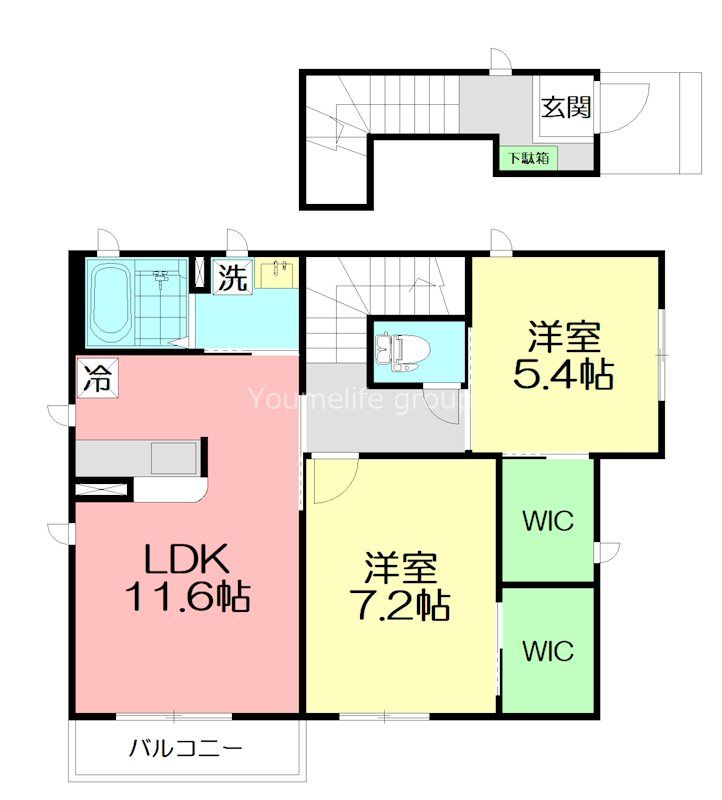 リラクサA 201号室 間取り