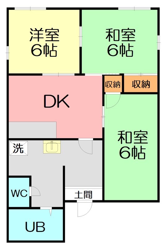 コーポ山室B 201号室 間取り