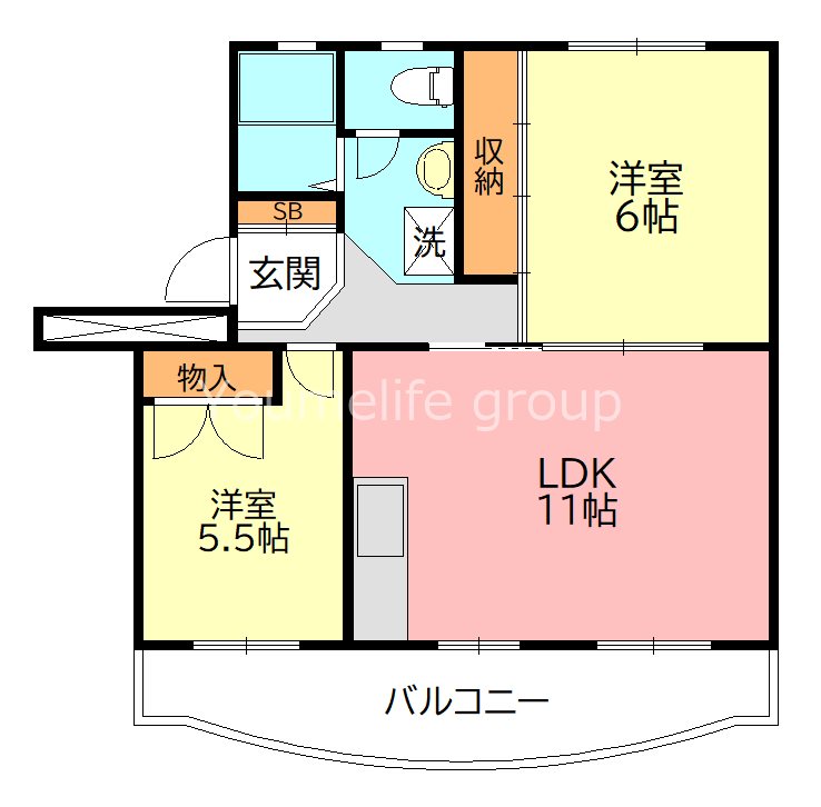 サニーコートマンション 202号室 間取り