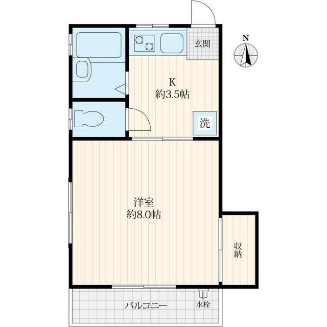 サーフサイド松浪 105号室 間取り