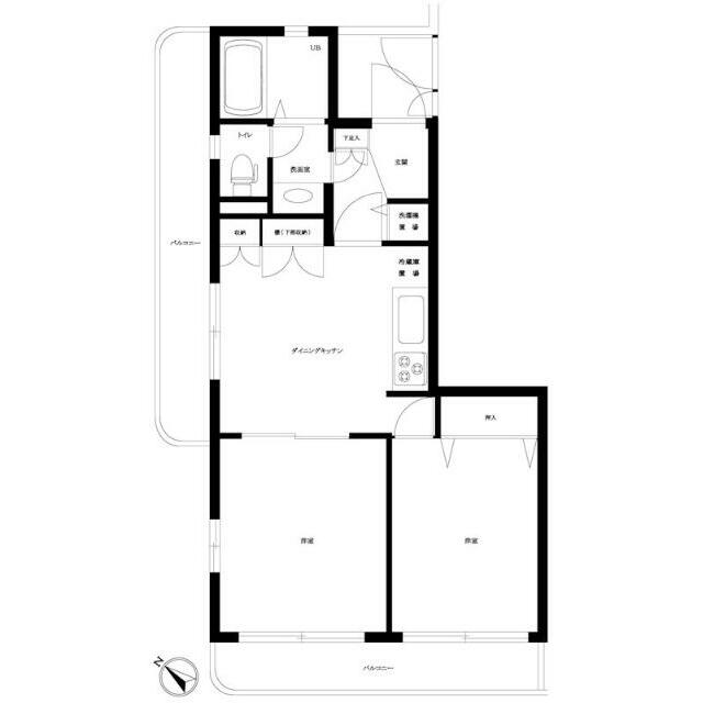 平塚ダイカンプラザⅡ号館 206号室 間取り