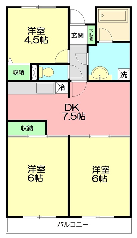 くりぃむマンション 302号室 間取り