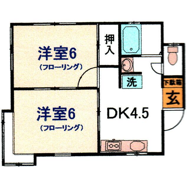 ウエスト弥生 102号室 間取り