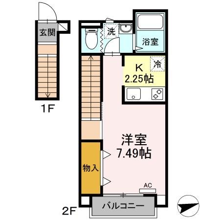 コーポマルスギ 203号室 間取り