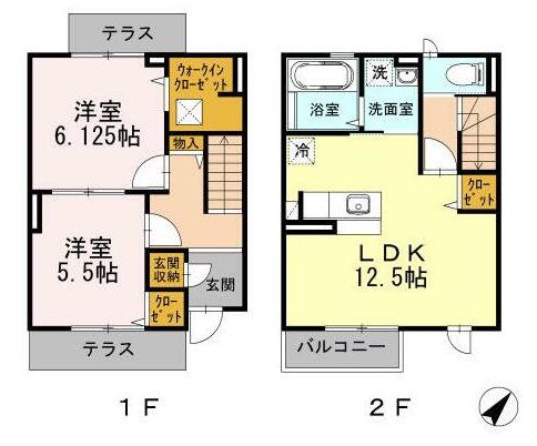 ライスフィールド ハピネス B 102号室 間取り