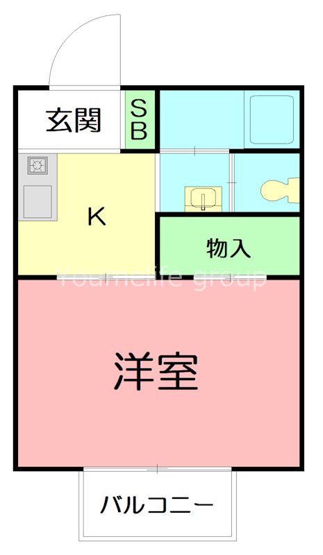 ビラマーサA 2C号室 間取り