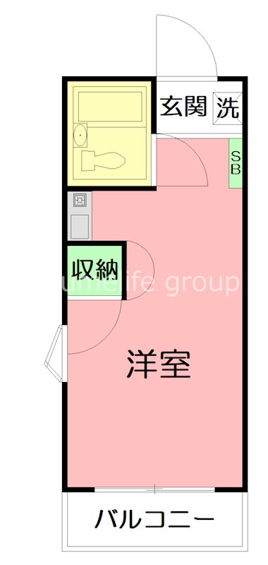 ビラマーサA 1D号室 間取り
