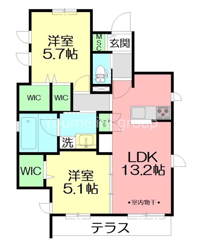  liten hus 101号室 間取り