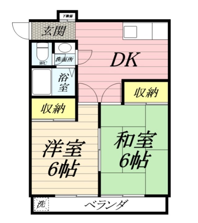 穂谷野コーポ 201号室 間取り