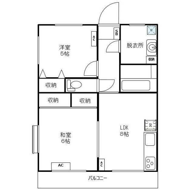 川瀬アパート 201号室 間取り