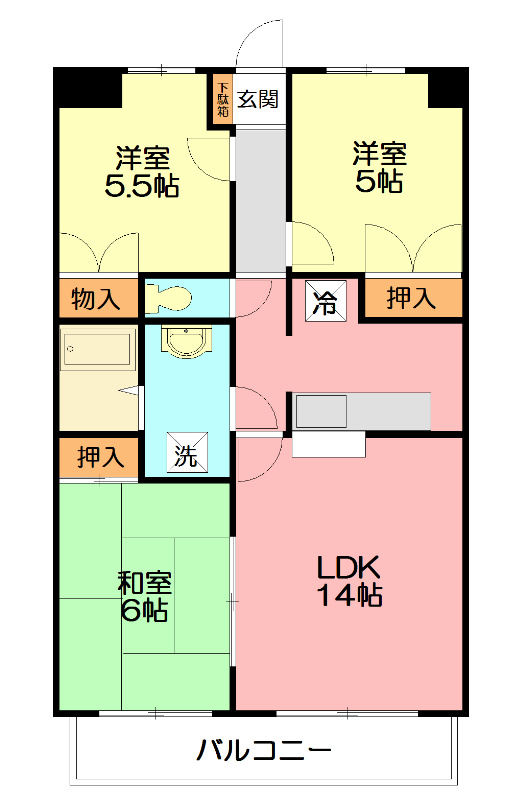 シャロームアイリ 402号室 間取り