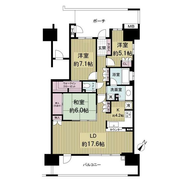 ガーデンアソシエI棟 1306号室 間取り