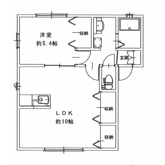 マウナ西大竹 102号室 間取り