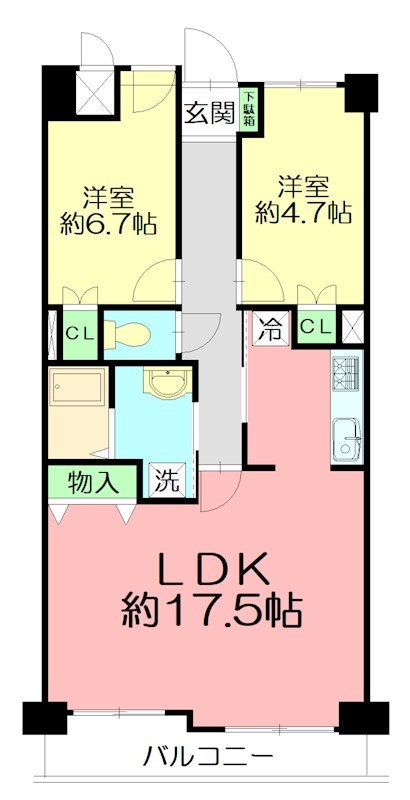 クレール矢沢 606号室 間取り