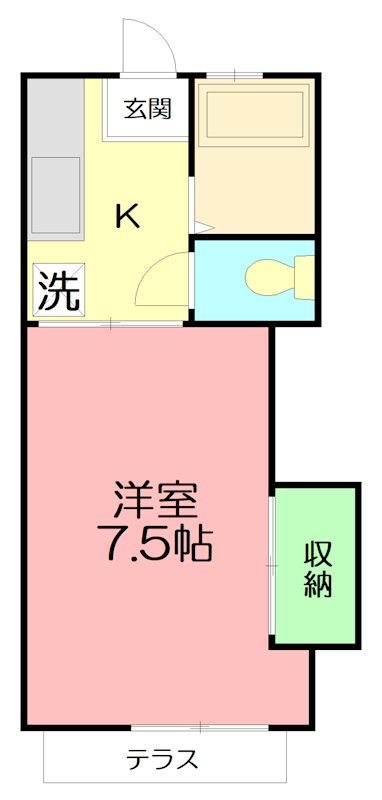 グリーンハイツ 102号室 間取り