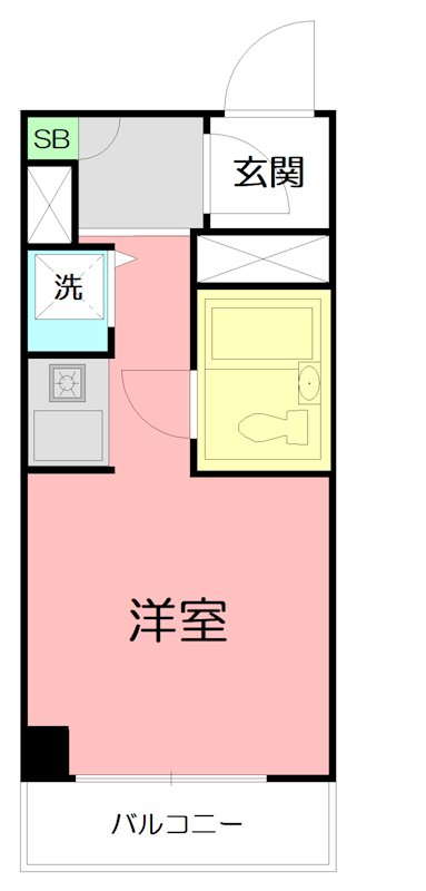 コパーズアプト平塚 0202号室 間取り