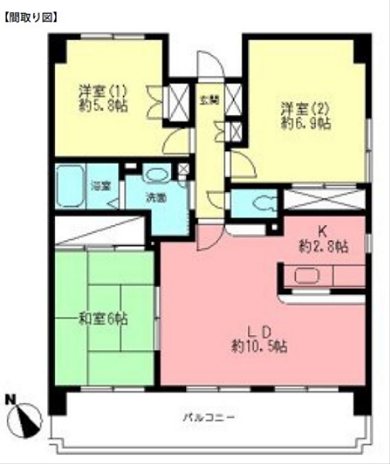 ドムス厚木南 301号室 間取り