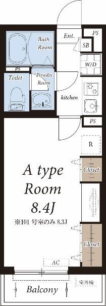 グレイス本厚木Ⅲ 202号室 間取り