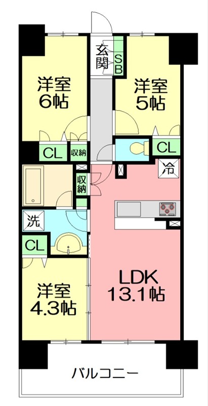 パレステージ本厚木 604号室 間取り