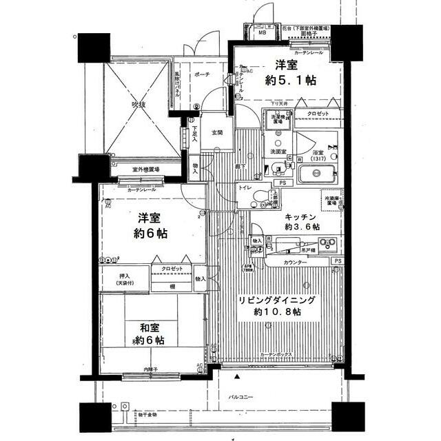 エクセル本厚木 706号室 間取り