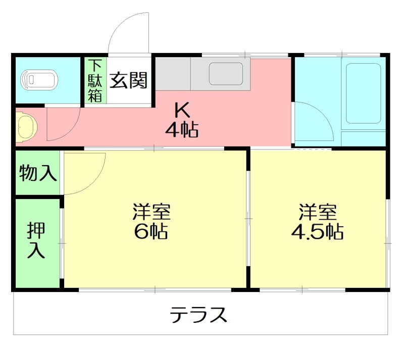 植田荘 102号室 間取り