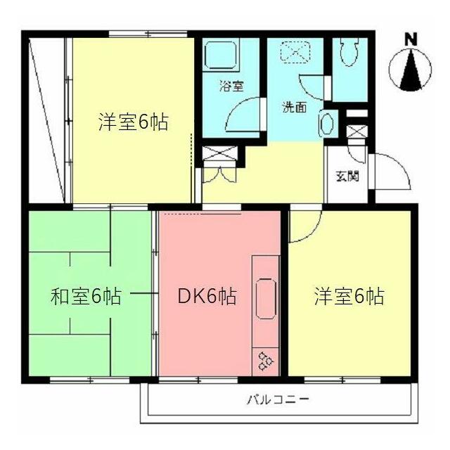 ヒルテラス唐池 206号室 間取り