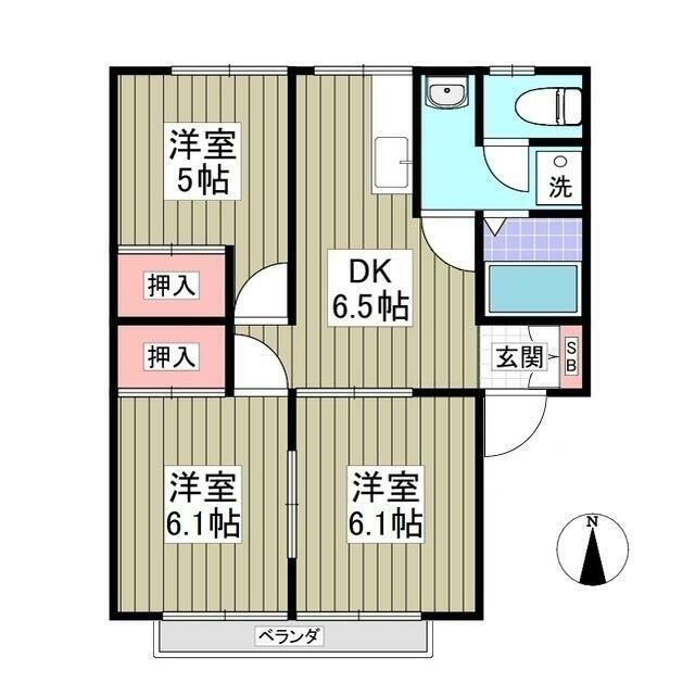 ライフ・ニューコーポＢ 201号室 間取り