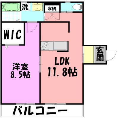 パフィオ湘南 103号室 間取り