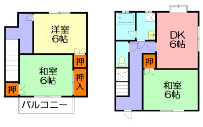 シャトー露木 2号室 間取り