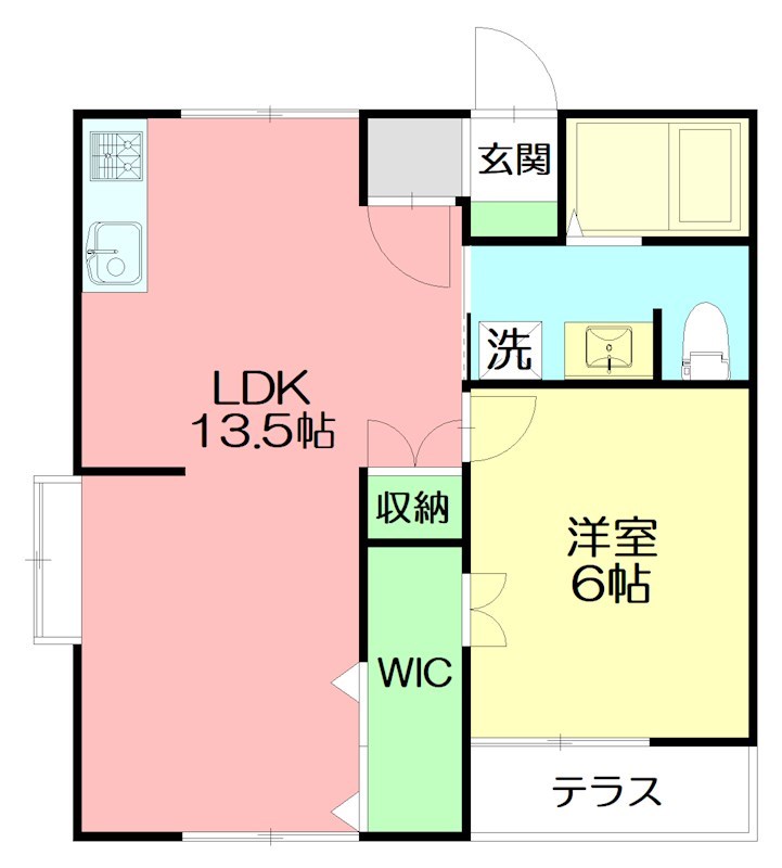 サンハイツICHIKAWA 110号室 間取り
