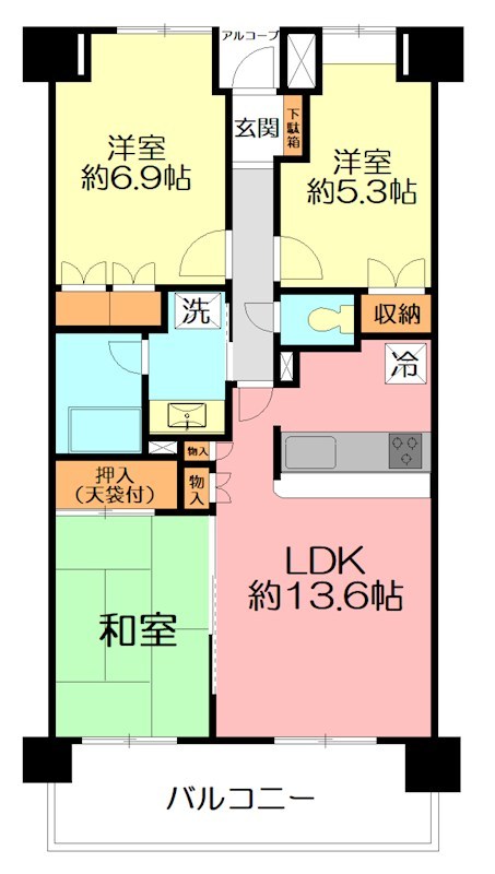 藤和シティホームズ鎌倉山崎 404号室 間取り