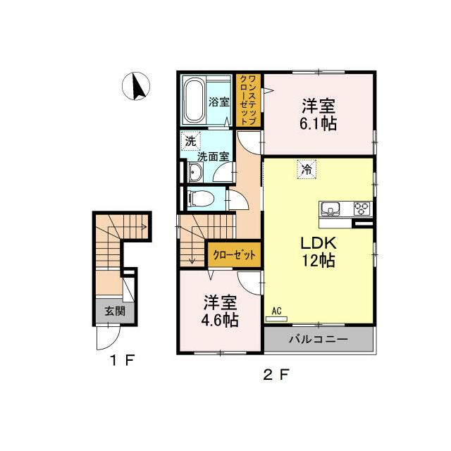 プレミアムコートC 201号室 間取り