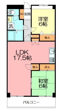 サンプラザ湘南 505号室 間取り