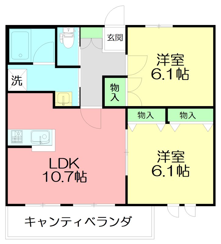 GRACE HILLS COURT 202号室 間取り
