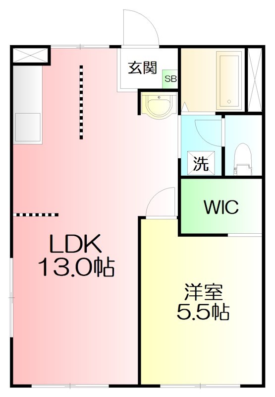 サンボナールB 107号室 間取り