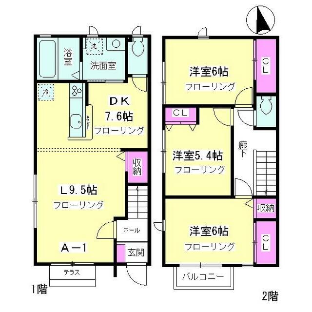 テラス　ベルデ A-1号室 間取り