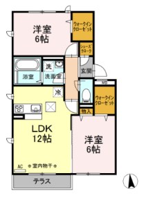 COCO湘南 102号室 間取り
