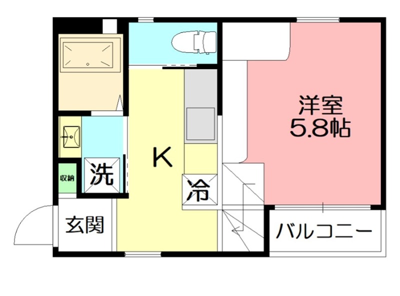 パームルームズ雪の下 201号室 間取り