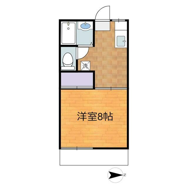 パールハイツ 1-D号室 間取り