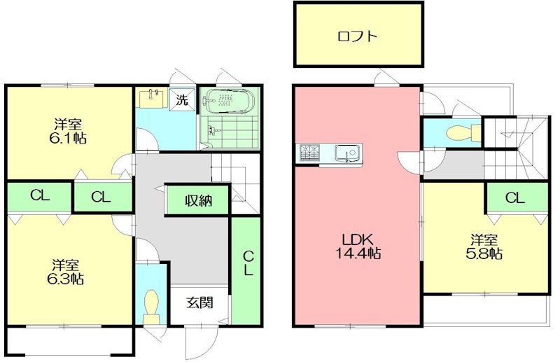 ＷＩＮ－ＷＩＮ　ＨＯＵＳＥ 0007号室 間取り
