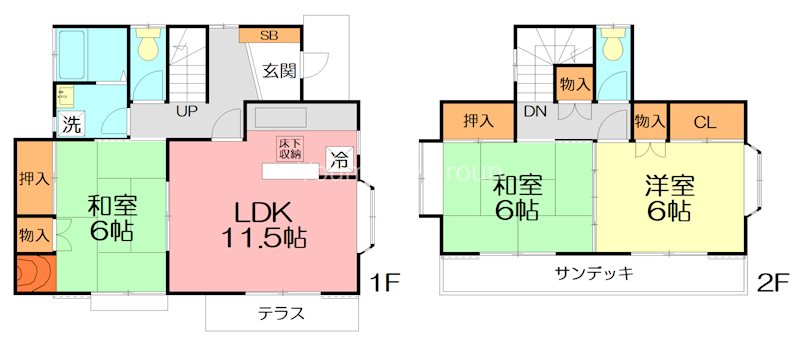 国府本郷南中丸第二貸家 間取り